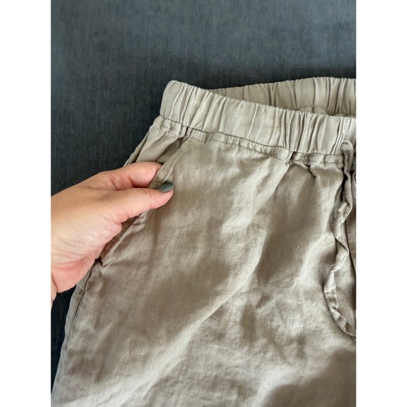 Parachute Linen Jogger Pants Womens S Beige Minimalist Lounge Coastal Summer - Picture 2 of 9